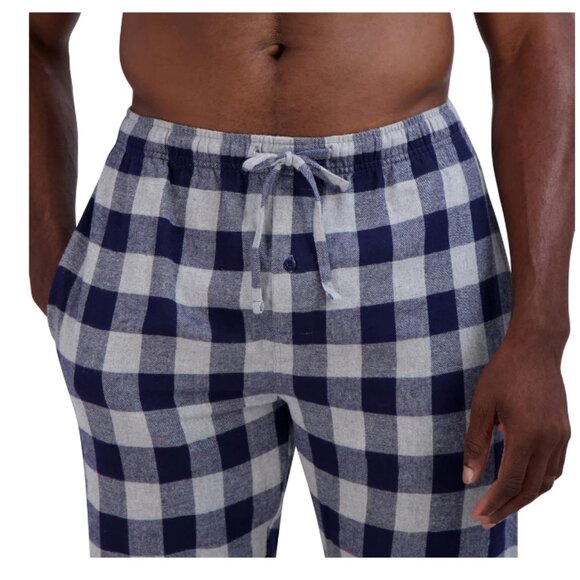 NWT Hane's Men's Unisex Ultimate Flannel Gray/Navy Buffalo Check Sleep Pant 4XL - Picture 3 of 6